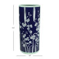 Ceramic Oriental Furniture Floral Blue  White Porcelain Umbrella Stand